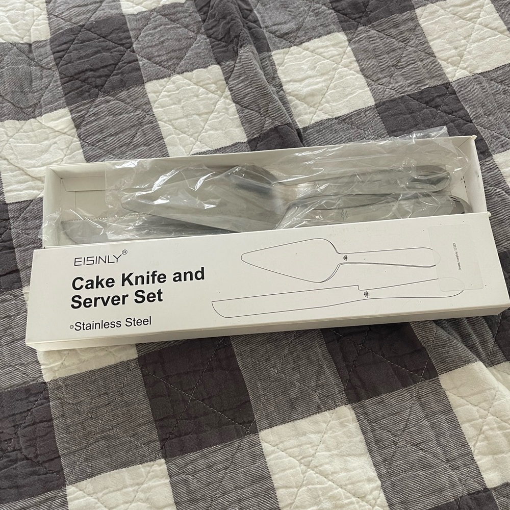 Stainless Steel Cake Knife and Server Set - Silver